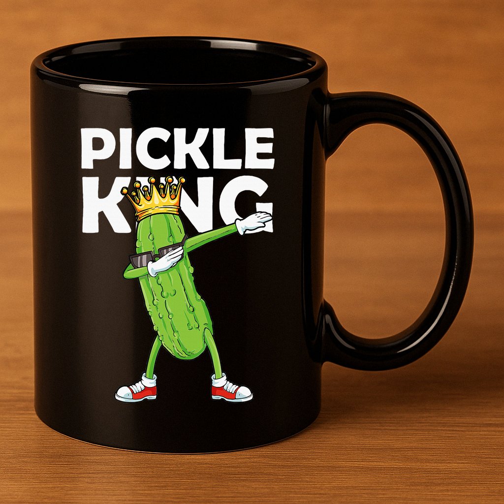 Dabbing Pickle King Cucumber Dab Funny Veggie Vegetarian 11oz C Handle Ceramic Mug
