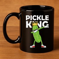 Dabbing Pickle King Cucumber Dab Funny Veggie Vegetarian 11oz C Handle Ceramic Mug