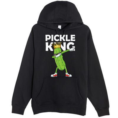 Dabbing Pickle King Cucumber Dab Funny Veggie Vegetarian Premium Pullover Hoodie