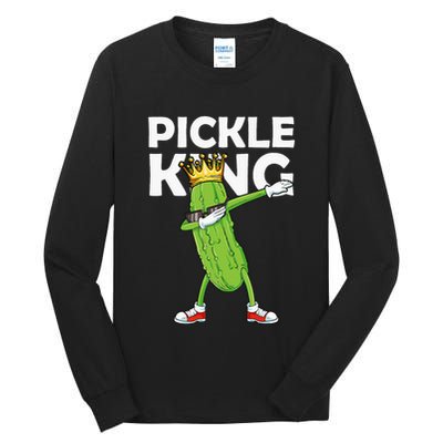Dabbing Pickle King Cucumber Dab Funny Veggie Vegetarian Tall Long Sleeve T-Shirt