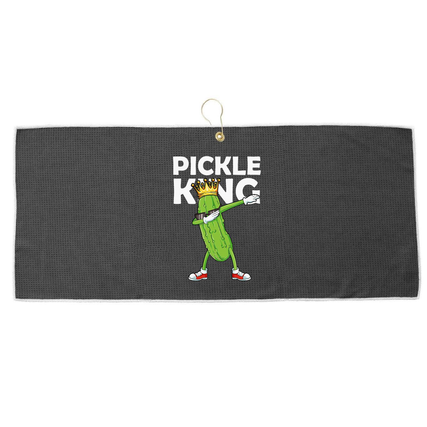 Dabbing Pickle King Cucumber Dab Funny Veggie Vegetarian Large Microfiber Waffle Golf Towel