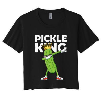 Dabbing Pickle King Cucumber Dab Funny Veggie Vegetarian Crop Top