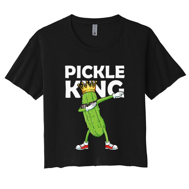 Dabbing Pickle King Cucumber Dab Funny Veggie Vegetarian Crop Top