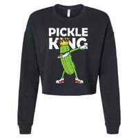 Dabbing Pickle King Cucumber Dab Funny Veggie Vegetarian Cropped Pullover Crew