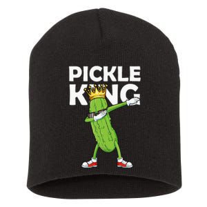 Dabbing Pickle King Cucumber Dab Funny Veggie Vegetarian Short Acrylic Beanie