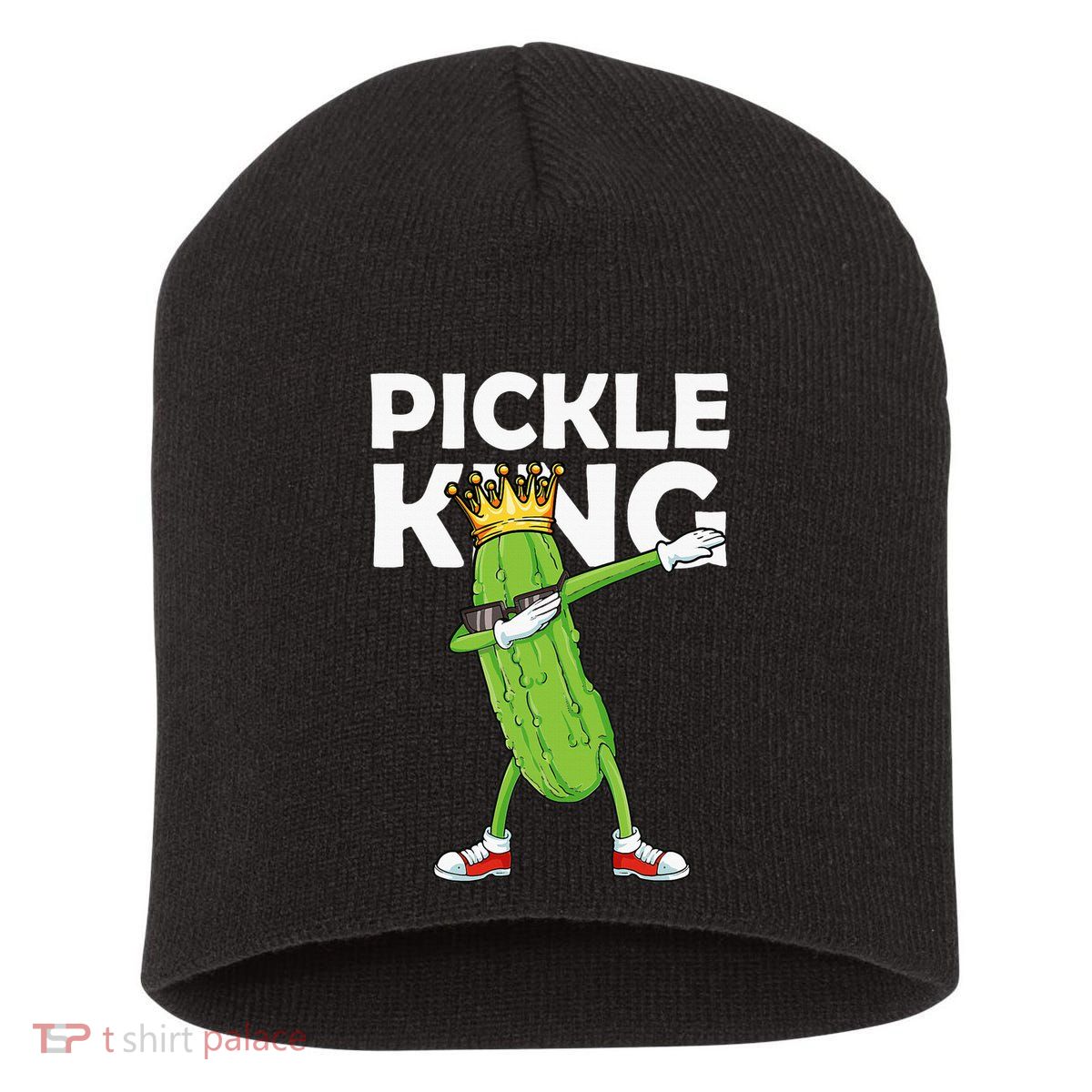 Dabbing Pickle King Cucumber Dab Funny Veggie Vegetarian Short Acrylic Beanie