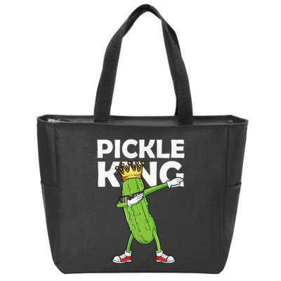 Dabbing Pickle King Cucumber Dab Funny Veggie Vegetarian Zip Tote Bag
