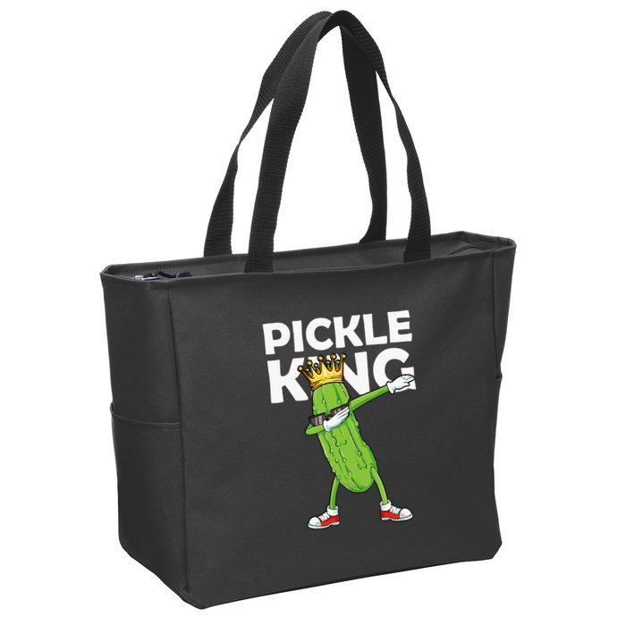 Dabbing Pickle King Cucumber Dab Funny Veggie Vegetarian Zip Tote Bag