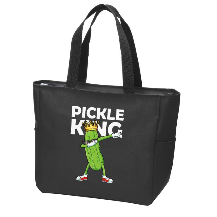 Dabbing Pickle King Cucumber Dab Funny Veggie Vegetarian Zip Tote Bag