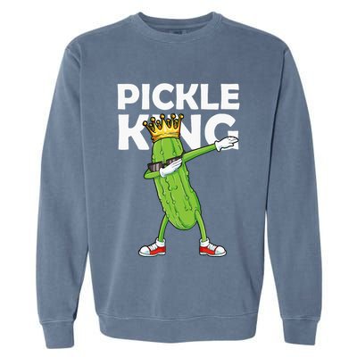 Dabbing Pickle King Cucumber Dab Funny Veggie Vegetarian Garment-Dyed Sweatshirt