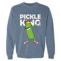 Dabbing Pickle King Cucumber Dab Funny Veggie Vegetarian Garment-Dyed Sweatshirt
