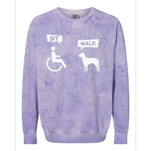 Dog Pet Lover Funny Sit Walk Wheelchair User For Dogs Owner Colorblast Crewneck Sweatshirt