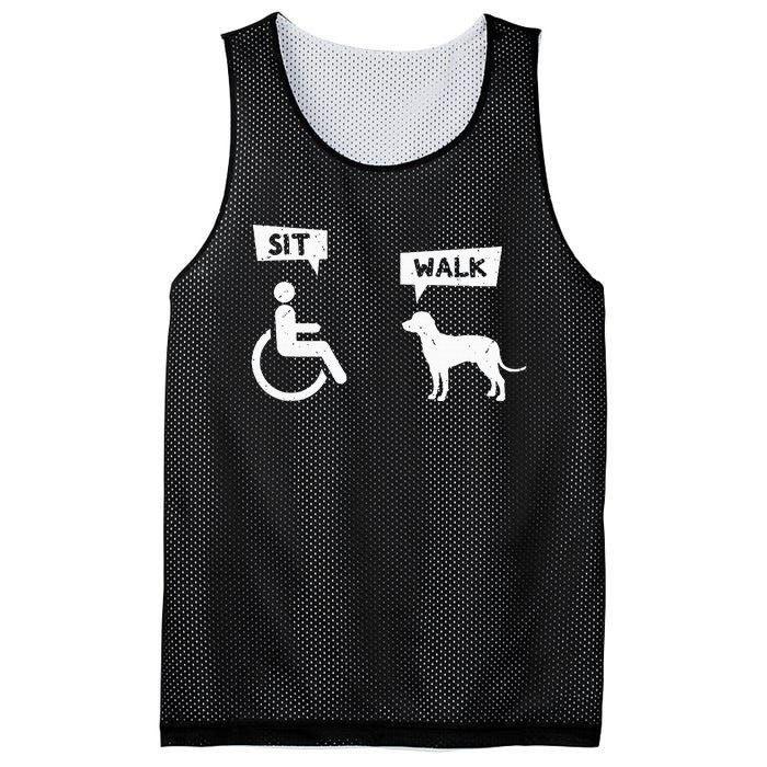 Dog Pet Lover Funny Sit Walk Wheelchair User For Dogs Owner Mesh Reversible Basketball Jersey Tank