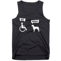 Dog Pet Lover Funny Sit Walk Wheelchair User For Dogs Owner Tank Top