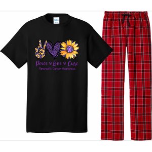 Daisy Peace Love Cure Pancreatic Cancer Awareness Gift Meaningful Gift Pajama Set