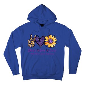 Daisy Peace Love Cure Pancreatic Cancer Awareness Gift Meaningful Gift Hoodie