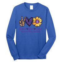 Daisy Peace Love Cure Pancreatic Cancer Awareness Gift Meaningful Gift Long Sleeve Shirt