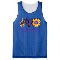 Daisy Peace Love Cure Pancreatic Cancer Awareness Gift Meaningful Gift Mesh Reversible Basketball Jersey Tank