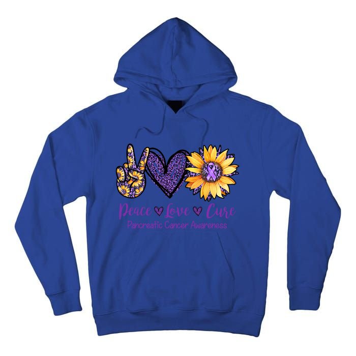 Daisy Peace Love Cure Pancreatic Cancer Awareness Gift Meaningful Gift Tall Hoodie