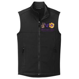 Daisy Peace Love Cure Pancreatic Cancer Awareness Gift Meaningful Gift Collective Smooth Fleece Vest