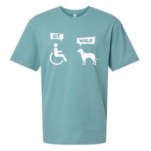 Dog Pet Lover Funny Sit Walk Wheelchair User For Dogs Owner Sueded Cloud Jersey T-Shirt