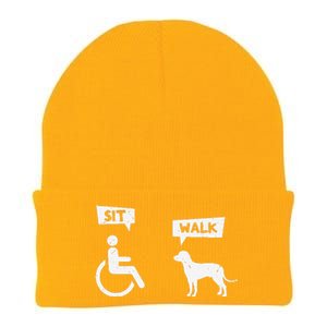 Dog Pet Lover Funny Sit Walk Wheelchair User For Dogs Owner Knit Cap Winter Beanie