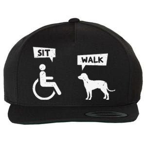 Dog Pet Lover Funny Sit Walk Wheelchair User For Dogs Owner Wool Snapback Cap