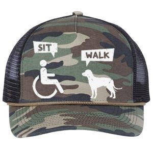 Dog Pet Lover Funny Sit Walk Wheelchair User For Dogs Owner Retro Rope Trucker Hat Cap