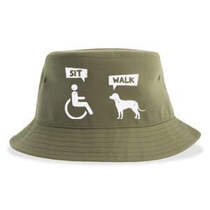 Dog Pet Lover Funny Sit Walk Wheelchair User For Dogs Owner Sustainable Bucket Hat