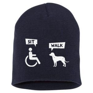 Dog Pet Lover Funny Sit Walk Wheelchair User For Dogs Owner Short Acrylic Beanie