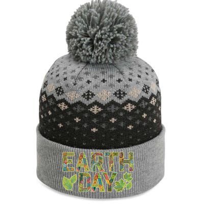 Decorative Pattern Letters Earth Day The Baniff Cuffed Pom Beanie