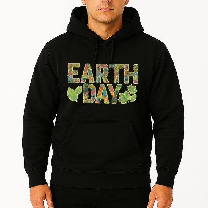 Decorative Pattern Letters Earth Day Hoodie