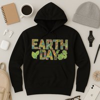 Decorative Pattern Letters Earth Day Hoodie