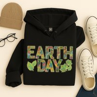 Decorative Pattern Letters Earth Day Hoodie