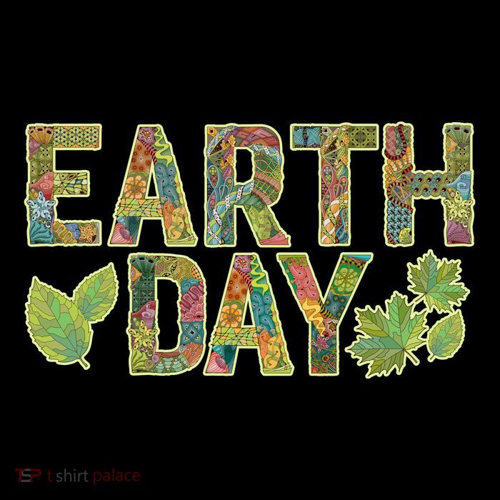 Decorative Pattern Letters Earth Day T-Shirt