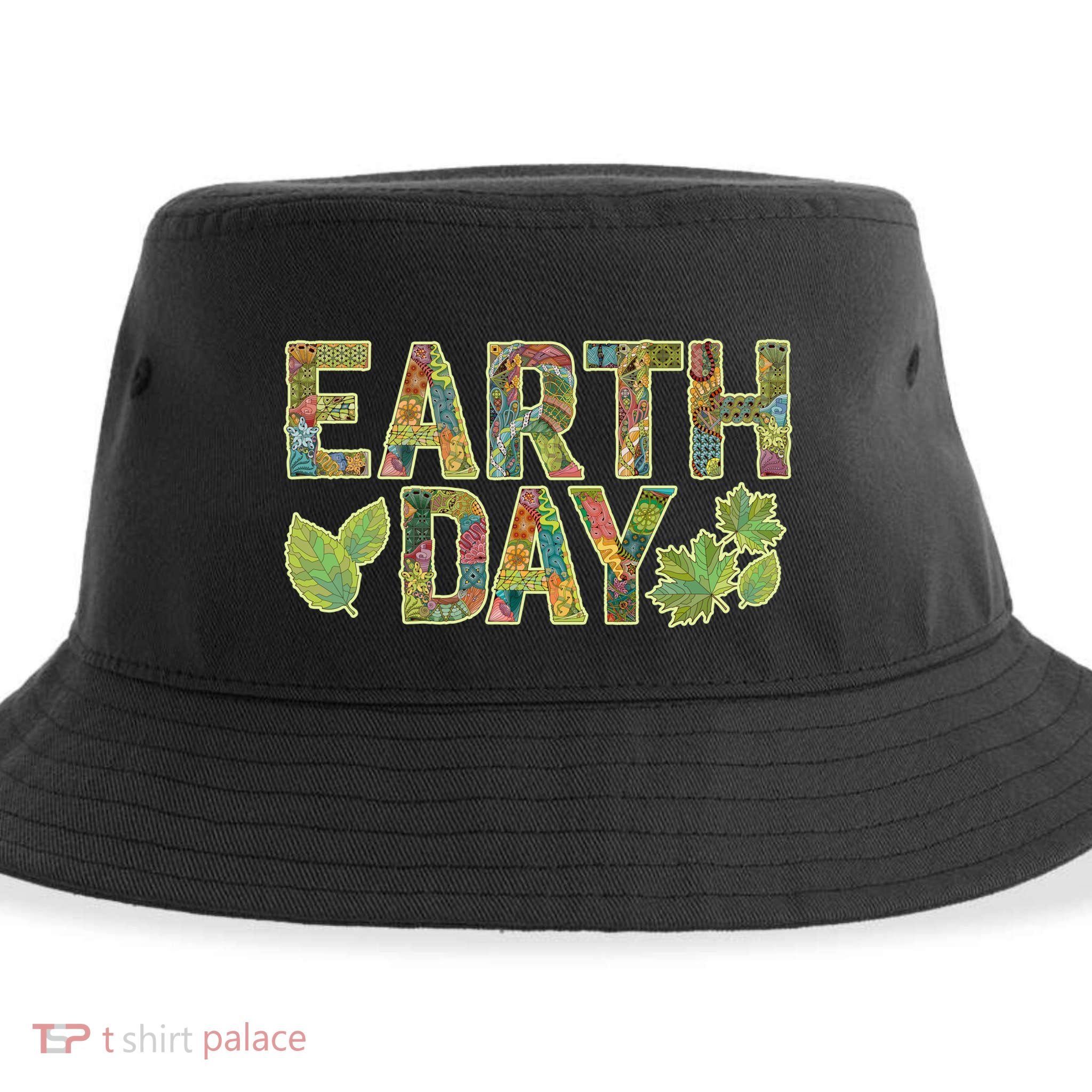 Decorative Pattern Letters Earth Day Sustainable Bucket Hat