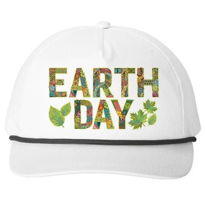 Decorative Pattern Letters Earth Day Snapback Five-Panel Rope Hat