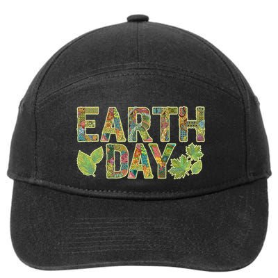 Decorative Pattern Letters Earth Day 7-Panel Snapback Hat