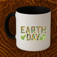 Decorative Pattern Letters Earth Day Mug