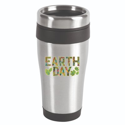 Decorative Pattern Letters Earth Day 16oz Travel Tumbler