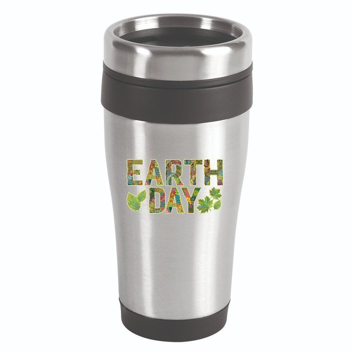 Decorative Pattern Letters Earth Day 16oz Travel Tumbler