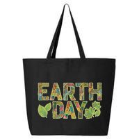 Decorative Pattern Letters Earth Day 25L Jumbo Tote