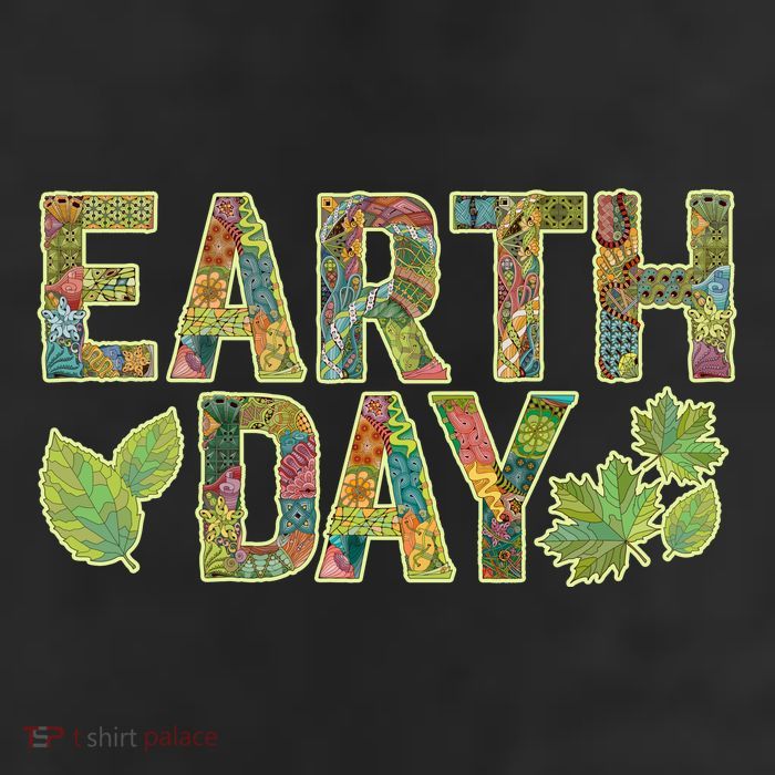 Decorative Pattern Letters Earth Day 25L Jumbo Tote