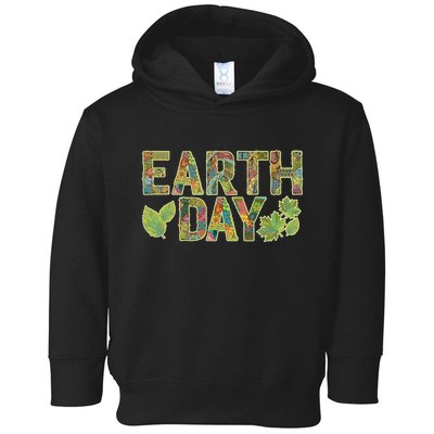 Decorative Pattern Letters Earth Day Toddler Hoodie