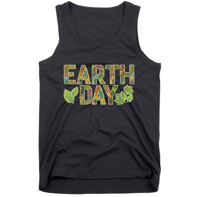 Decorative Pattern Letters Earth Day Tank Top