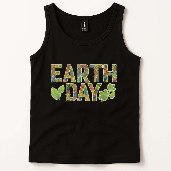 Decorative Pattern Letters Earth Day Tank Top