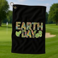 Decorative Pattern Letters Earth Day Golf Towel