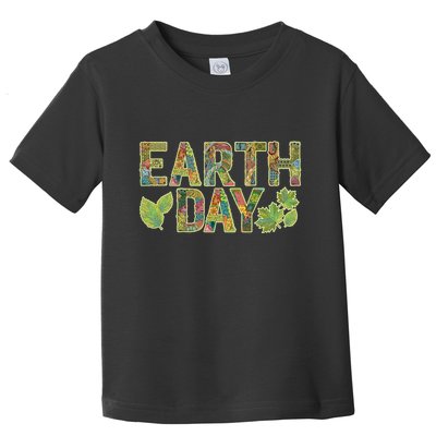 Decorative Pattern Letters Earth Day Toddler T-Shirt