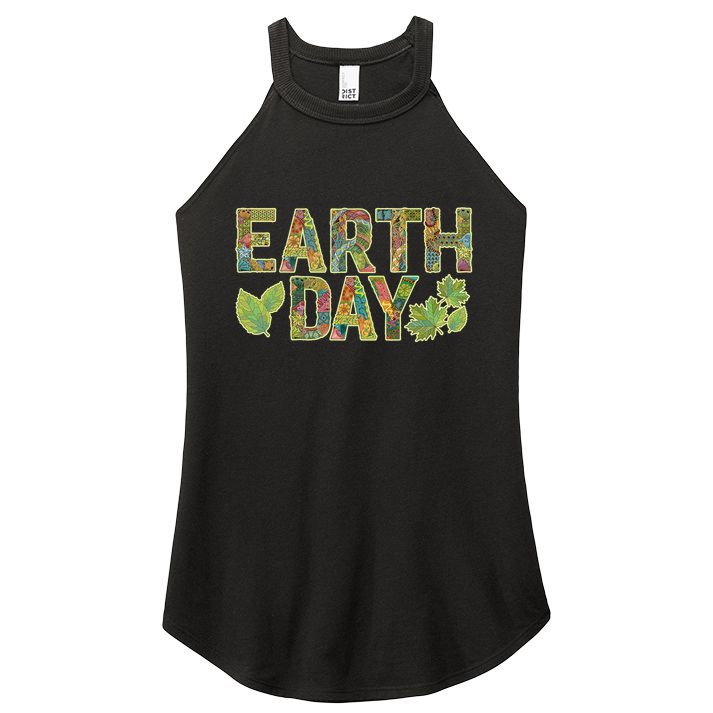Decorative Pattern Letters Earth Day Women's Perfect Tri Rocker Tank