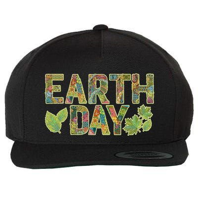 Decorative Pattern Letters Earth Day Wool Snapback Cap